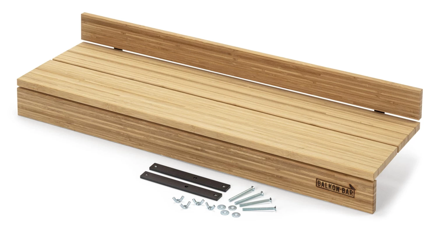 Balkonplank Bamboe, Voor Rechthoekige Reling 1 Balkonplank Bamboe, Voor Rechthoekige Reling