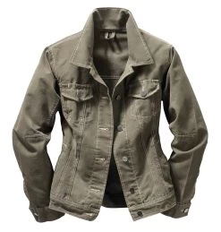 Dames Werkjas Katoen Canvas, Olive