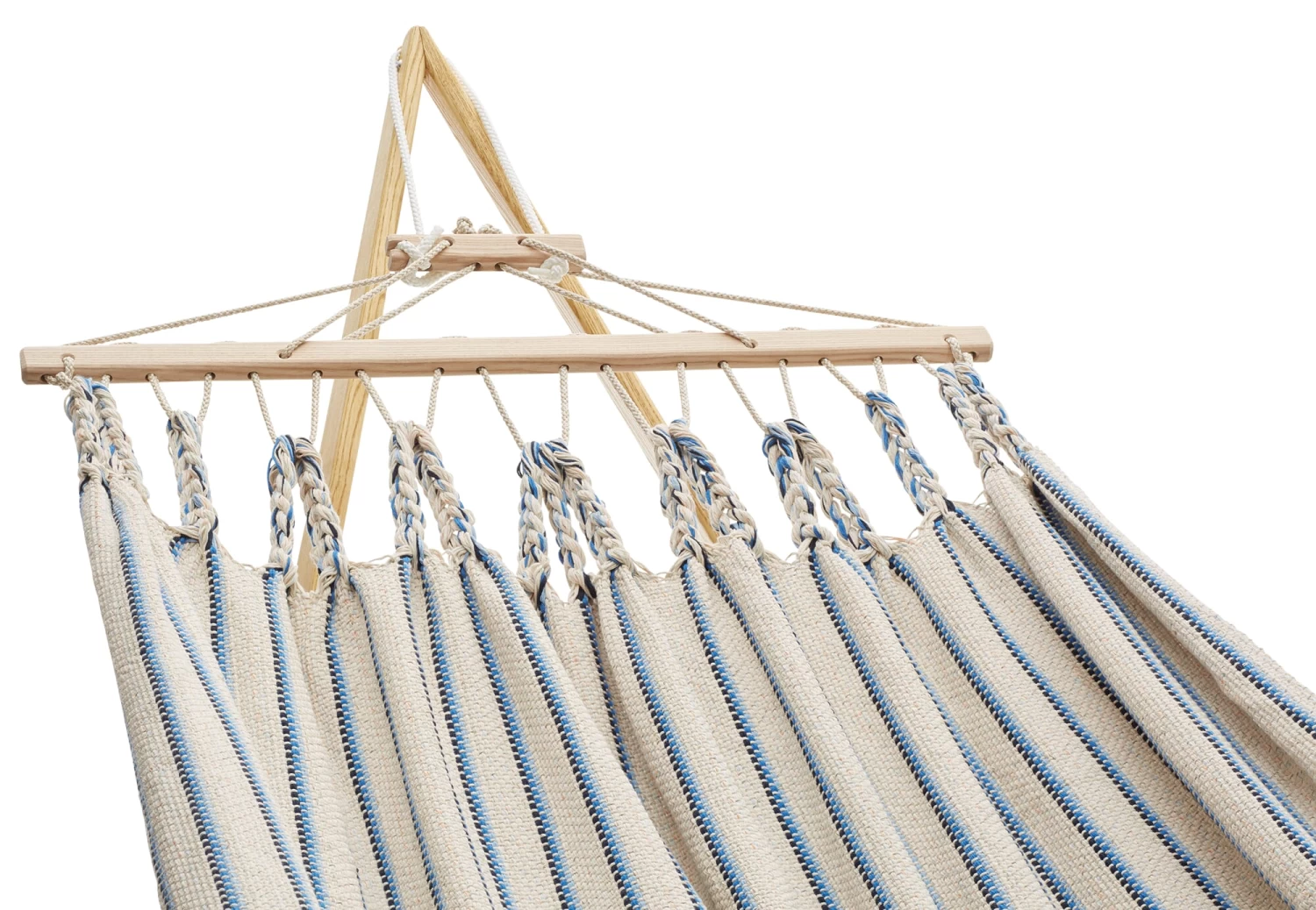 Dubbele Hangmat Katoen, Beige-blauw 4 Dubbele Hangmat Katoen, Beige-blauw - Afbeelding 4