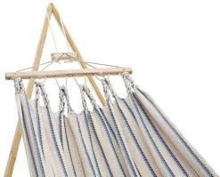 Enkele Hangmat Katoen, Beige_Blauw 8 Enkele Hangmat Katoen, Beige_Blauw -Bekend Tuinmeubel Winkel enkele hangmat katoen 3