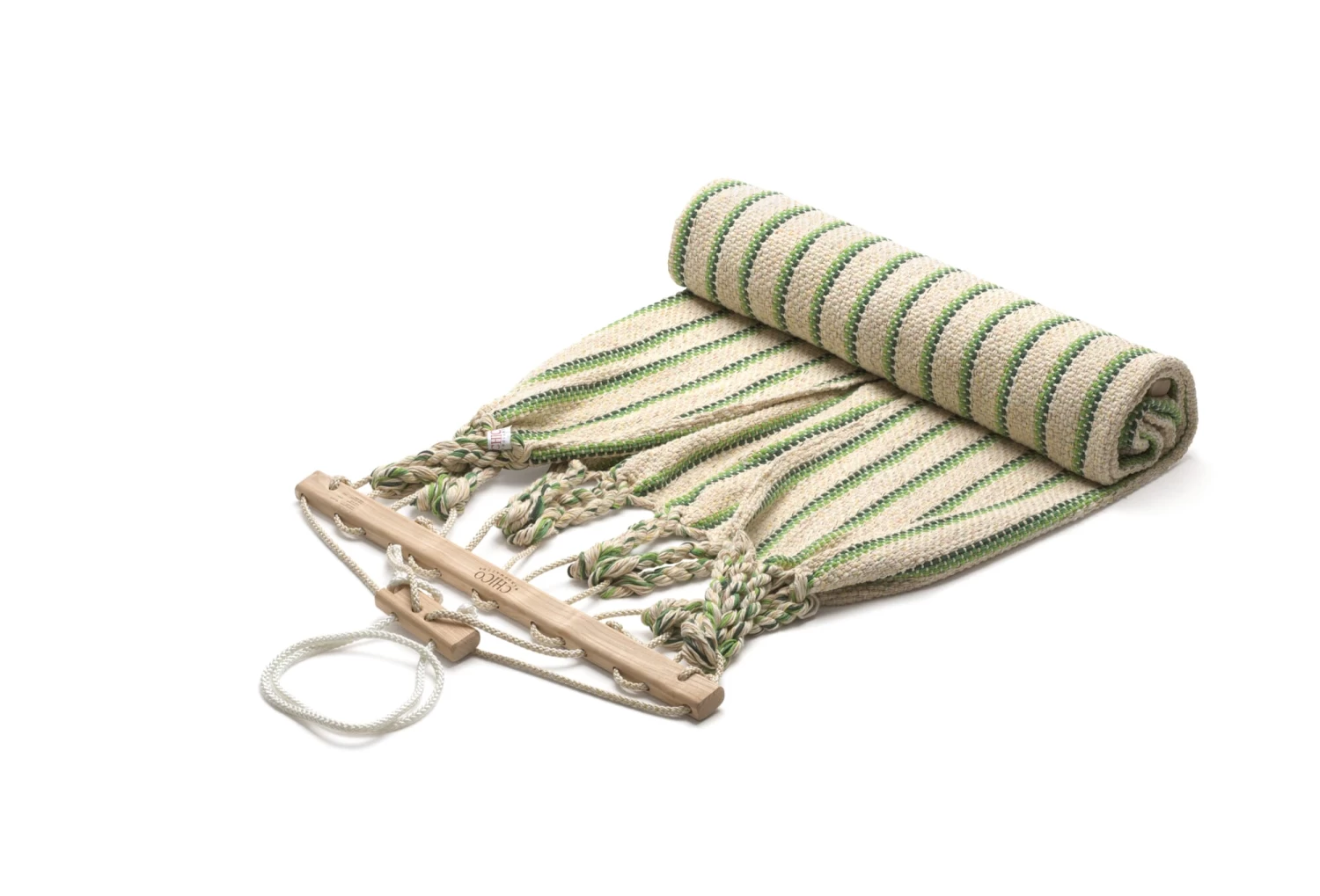 Enkele Hangmat Katoen, Beige/Groen