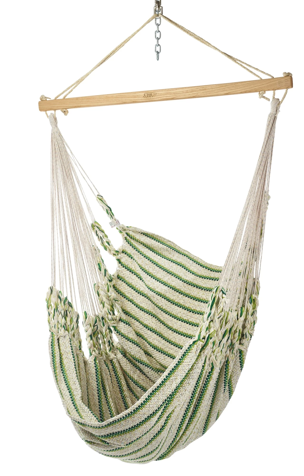 Hangstoel Katoen, Beige/Groen