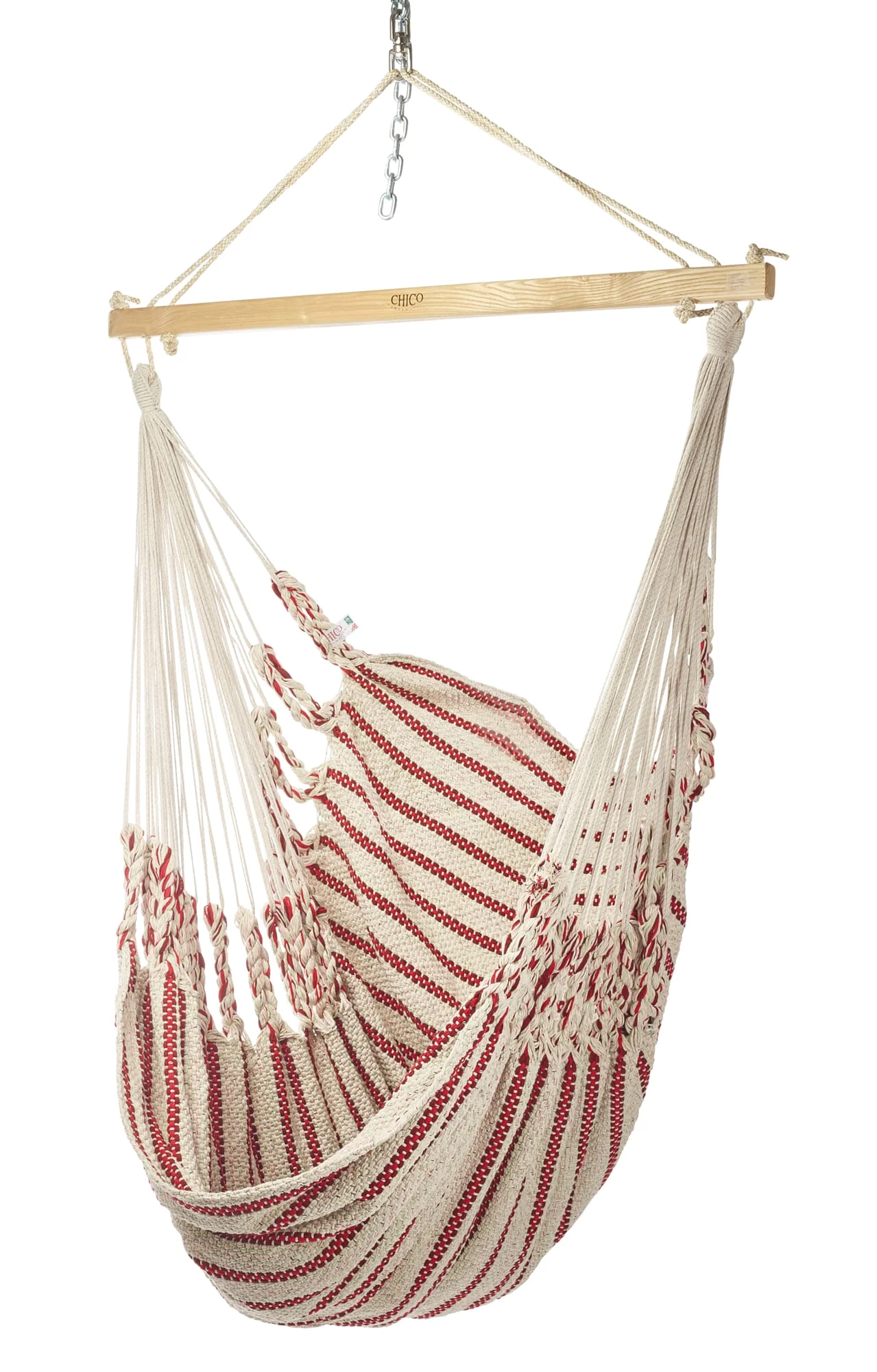 Hangstoel Katoen, Beige/Rood