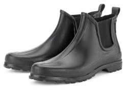 Heren Enkellaars Rubber-rubber, Zwart