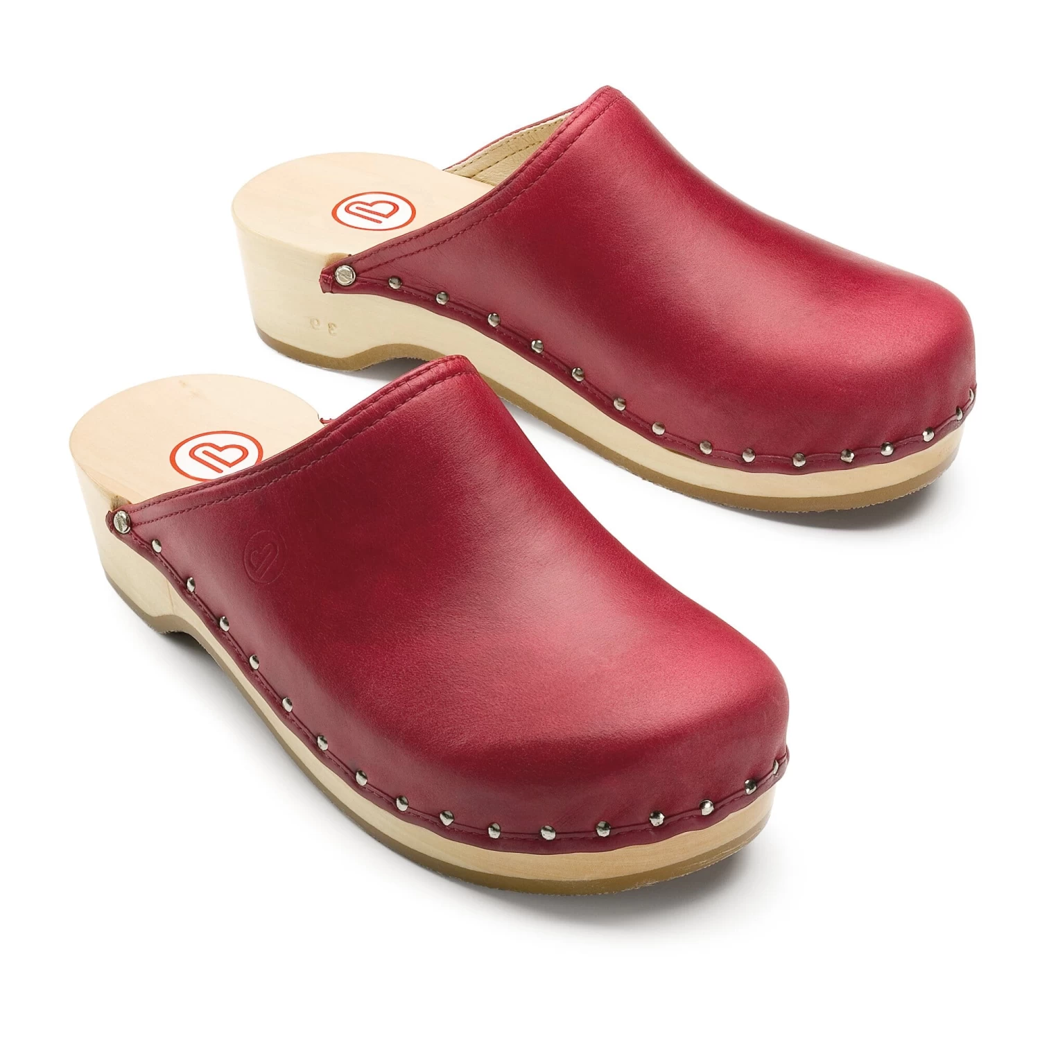 Houten Schoen Nappa, Red 3 Houten Schoen Nappa, Red - Afbeelding 3