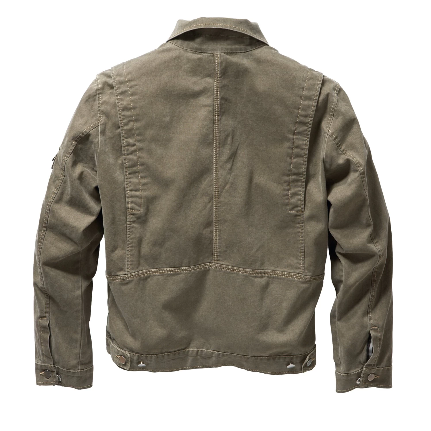 Rofa Heren Werkjas Katoen Canvas, Olive 2 Rofa Heren Werkjas Katoen Canvas, Olive - Afbeelding 2