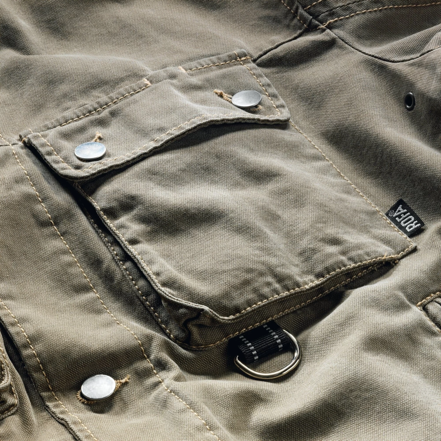 Rofa Heren Werkjas Katoen Canvas, Olive 4 Rofa Heren Werkjas Katoen Canvas, Olive - Afbeelding 4