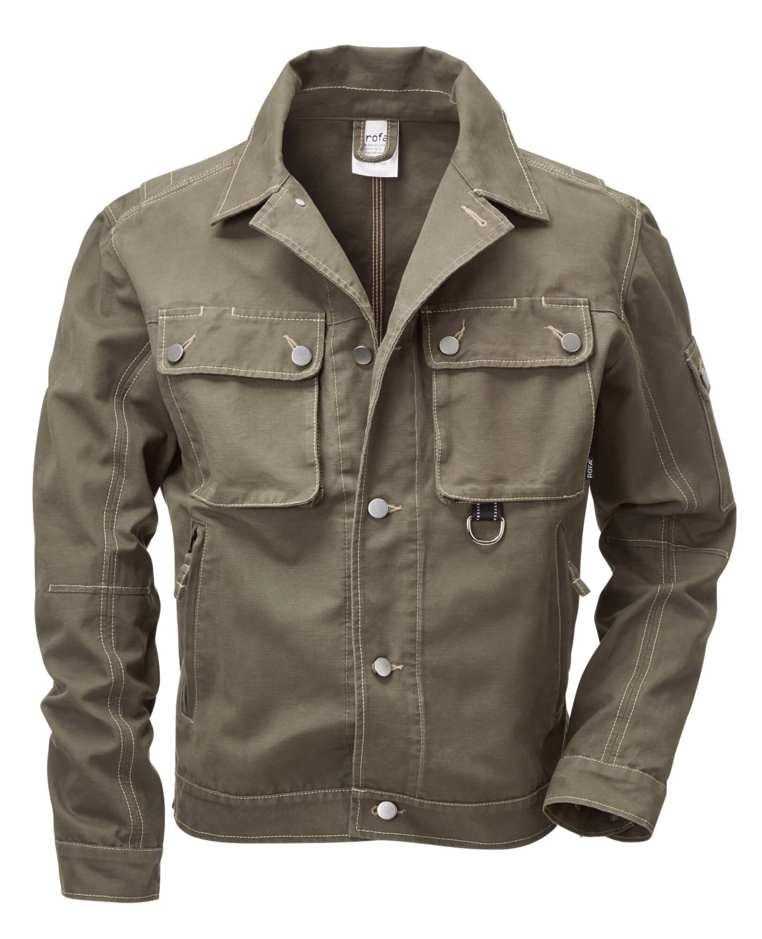 Rofa Heren Werkjas Katoen Canvas, Olive 1 Rofa Heren Werkjas Katoen Canvas, Olive